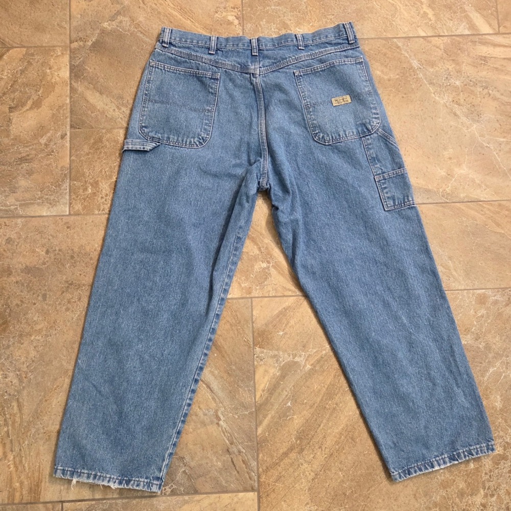 Wrangler Hero Mens Carpenter Jeans Medium Wash Denim Blue 38x30 - Picture 2 of 11
